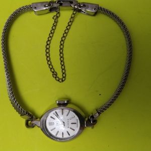BIRKS VINTAGE LADY'S COCKTAIL WATCH WITH METAL MESH STRAP AND SAFETY CLASP.